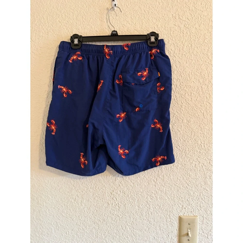 Tommy Bahama Mens Blue Lobster Print Swim Trunks Mesh Lined Shorts Small‎